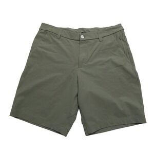 Lululemon‎ Commission Shorts Mens 31 Olive Green Chino ABC Zip Pockets Golf